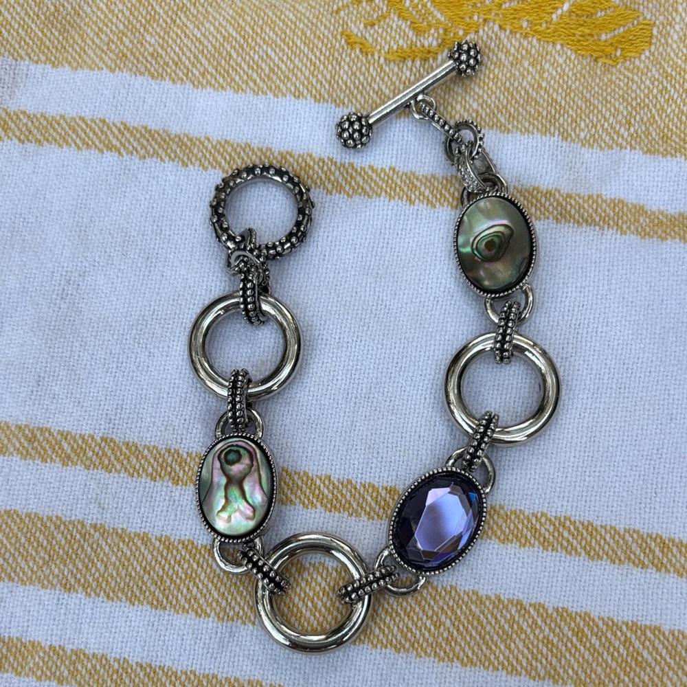 Elegant Silver and Purple Bracelet